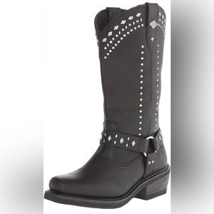 Genuine Harley-Davidson Leather Riding Boots Women’s Size 7 Summer Studded